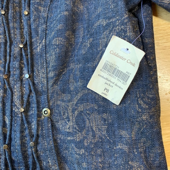 HOST PICK 🎉 Coldwater Creek Embellished Denim Jacket, 8P, NWT - Picture 5 of 6